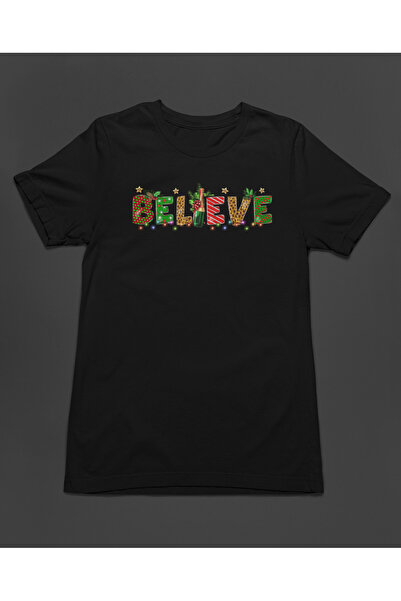 Bumeta Tricou unisex Believe Christmas Anul Nou cu imprimeu Crăciun tricou