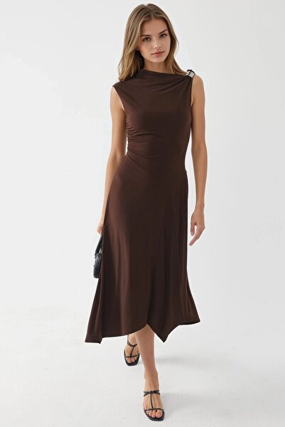 Hiccup Ασύμμετρο φόρεμα μίντι με λεπτομέρεια αξεσουάρ BUSEM