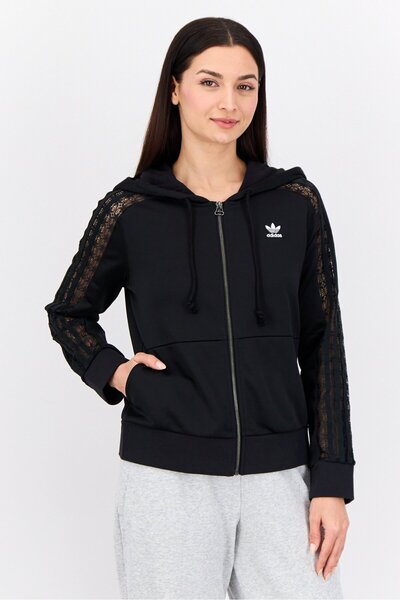 adidas Women Sportswear Fit Long Sleeve Outdoor Sweatshirt, Black