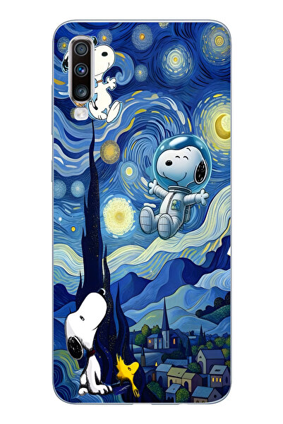 Manitoba Samsung Galaxy A70 Uyumlu Baskılı Yumuşak Silikon Şeffaf Telefon Kılıfı