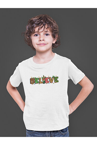 Bumeta Tricou pentru copii Believe Christmas Anul Nou cu imprimeu tricou