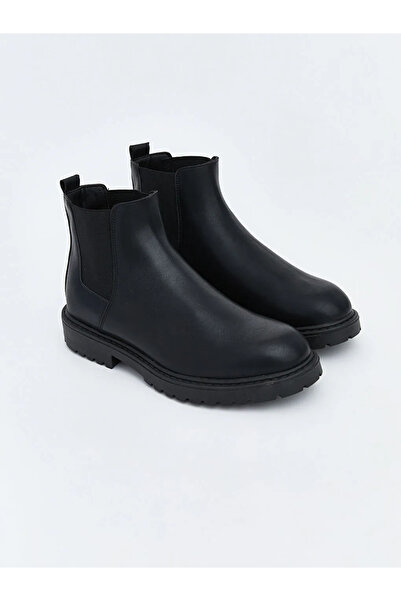 LC Waikiki LCW STEPS Siyah Deri Görünümlü Erkek Bot