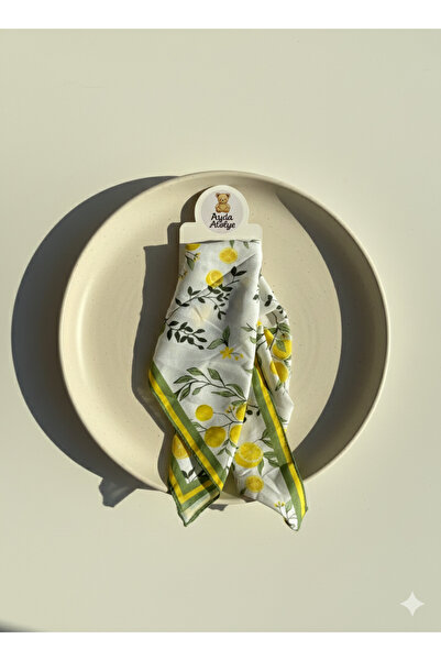 AydaAtölye Limon Desenli Fular Bandana