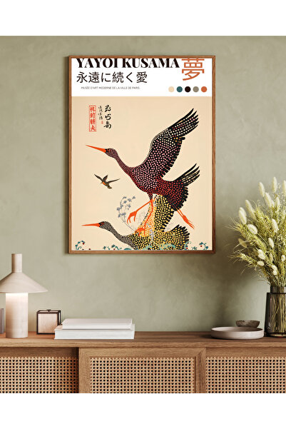 woodhomeworks Tek Parça Salon Ofis Dekor Tablo yayoı kusama