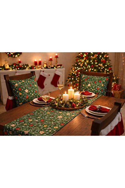 ÖZDAĞ HOME CONCEPT DUCK KUMAŞ YILBAŞI TEMALI KIRLENT & RUNNER SETİ