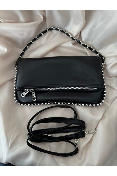 JASECO üet Zımba Detaylı Zincir Askılı Omuz Ve Portföy Çantası