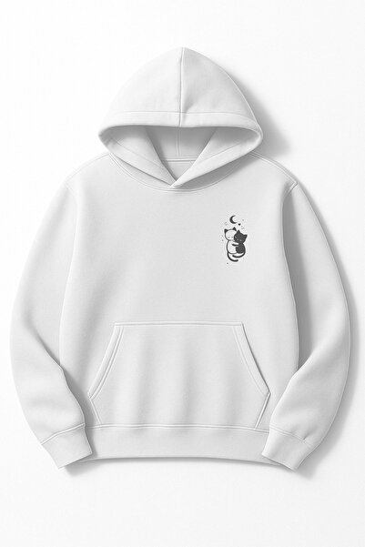 Altair Tr قصة فضفاضة سويت شيرت للجنسين مطبوع بغطاء رأس