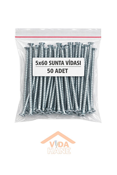 Std VİDA HANE 5x60 Sunta Vidası - 50 Adet