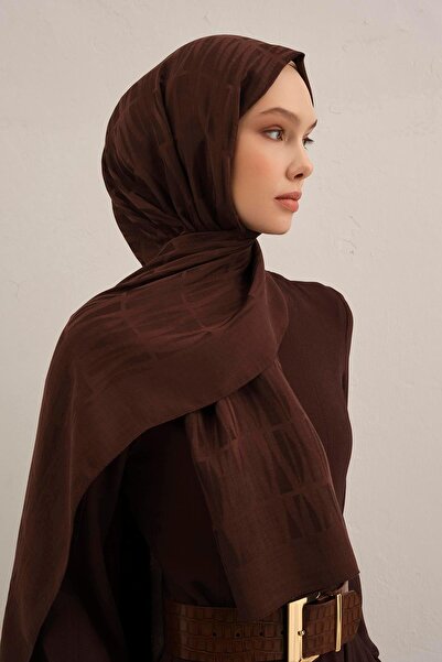 Armine Lyocell Şal - Kibrit Desen - ALY3-10 - Acı Kahve