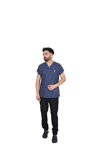 ufukscrubs D/115 Gray Bat-Sleeve Unisex Doctor Nurse Student Terry Cotton Fab...