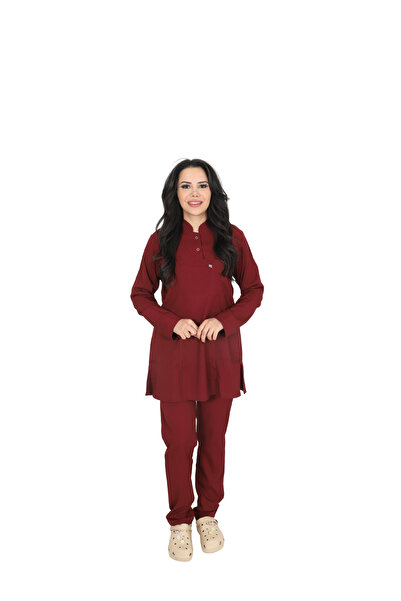 ufukscrubs طقم ملابس طبية H/025 بياقة طبية مزدوجة للطبيب والممرضة والطلاب مصن...