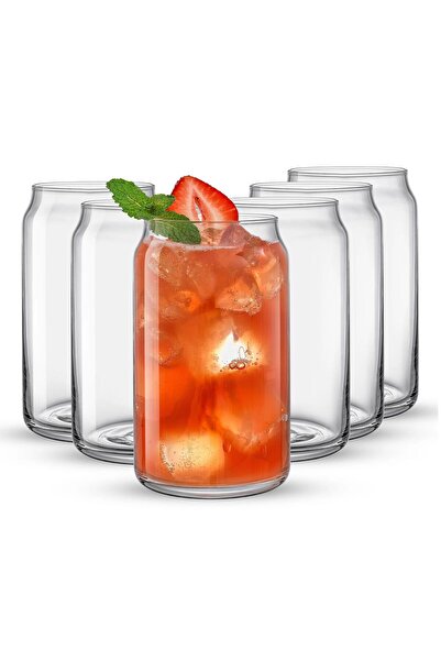 4as أكواب 4A.S الكلاسيكية للعلب، سعة 16 أونصة، طقم من 6 أكواب، زجاج شفاف