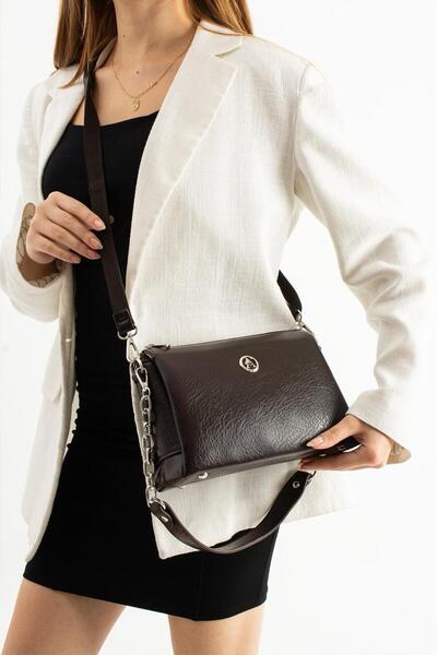 KIRASE Geantă de umăr și crossbody din piele moale, model foarte util, cu 3 c...