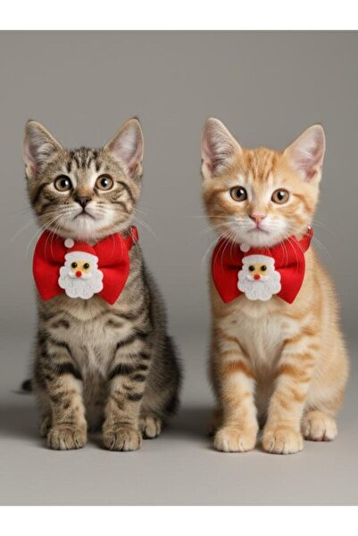 Kemique طوق رودولف للقطط مع ربطة عنق |   إكسسوار رقبة على شكل فيونكة حمراء | ...