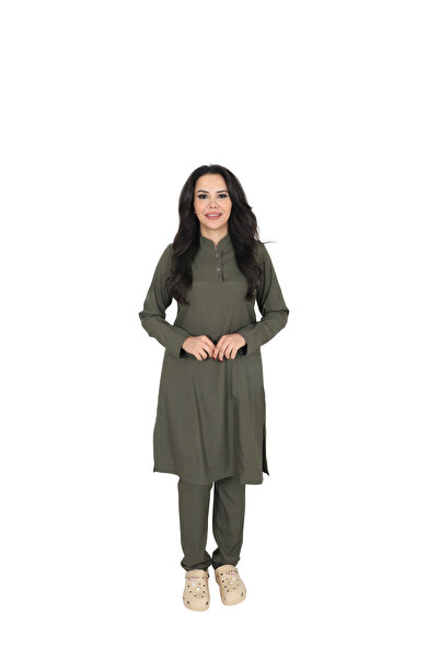 ufukscrubs طقم ملابس طبية H/025 بياقة طبية مزدوجة للطبيب والممرضة والطلاب مصن...