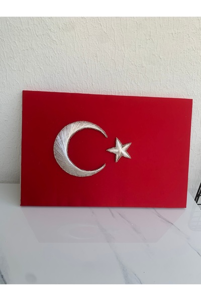 PANDATECH Türk Bayrağı El Yapımı Filografi Tablo Dekoratif Tablo