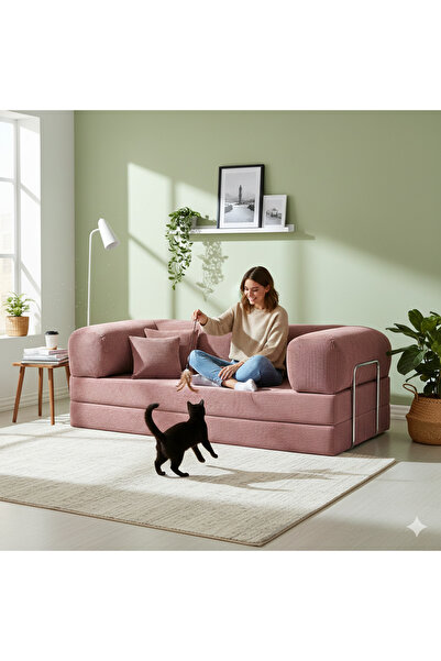 DECHOME 180 X 90 Midinest Kanepe | Yatakli Koltuğu | Fitilli Kadife Yıkanır | Orginal Sünger|Modern Kanepe