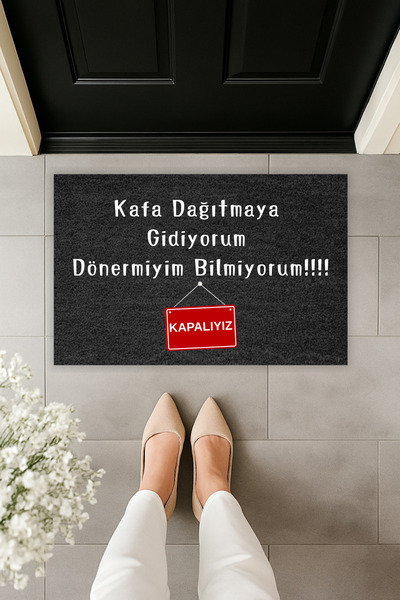 Dormot سجادة أمام الباب بطباعة رقمية حديثة بعبارة 'أذهب إلى هناك، لا أعرف أين...