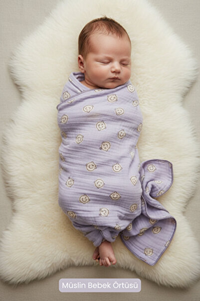Joyrose 80x80 cm %100 Pamuklu Müslin Bebek Örtüsü - Çok Amaçlı Kundak, Puset ...