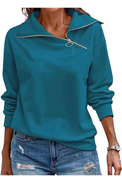 OEM Women's casual blouse, long sleeve top, light blue XL