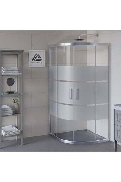 Kupon Duş Vesta D300 Oval Duşakabin Parlak Profil Kumlu Cam H: 190 cm