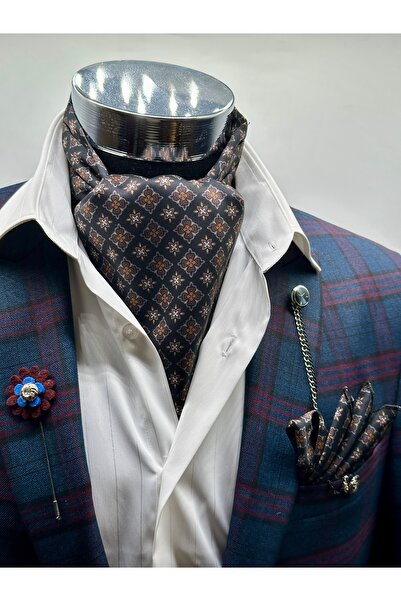 Gutiero Ανδρικό κασκόλ με μαύρο σχέδιο