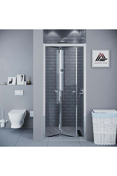 Kupon Duş Vesta D500 Katlanır Duşakabin Parlak Profil Şeffaf Cam H: 190 cm