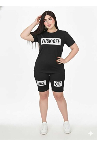 Nice Model Women's Casual Two Piece Set Graphic T-Shirt & Cycling Shorts Outf...