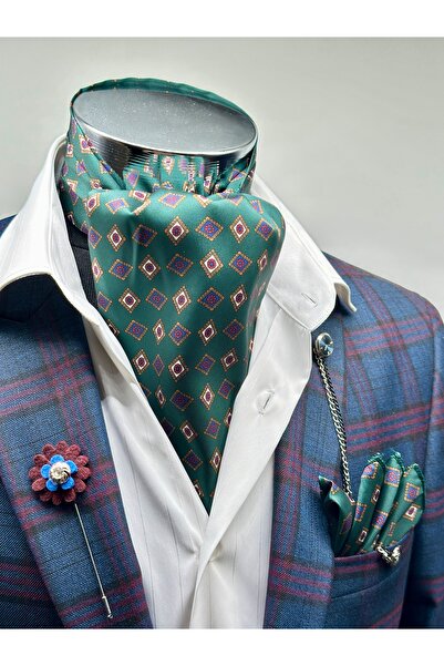 Gutiero Green Patterned Men's Scarf