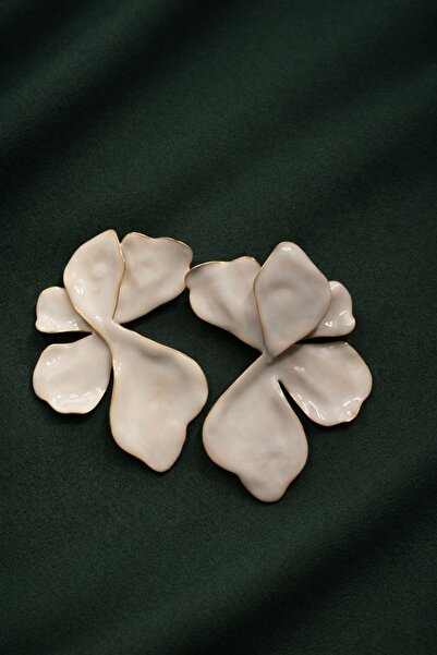 lotusbybuket Vip Custom Design White Flower Figured Gold Earrings