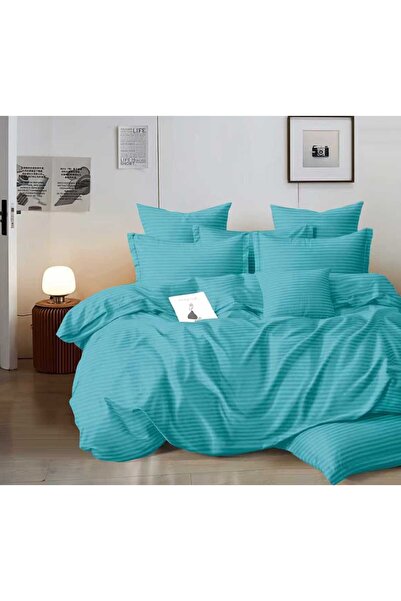 Sonia Damask bed linen for double bed 2 people Sonia, 6 pieces, Finet, Bleu