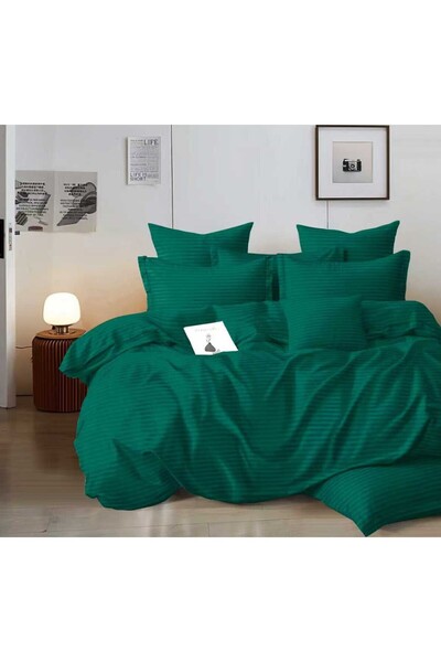 Sonia Damask bed linen for double bed 2 people Sonia, 6 pieces, Finet, Dark G...