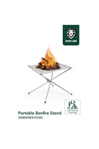 Green Lion Portable Bonfire Stand – Stainless Steel 304, Heavy Duty, Tool-Free Setup
