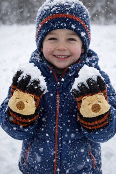 Kitti قفازات محبوكة على شكل صبي