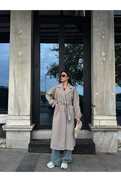 Julidress Belted Oversized (Bol) Lined Premium Long Cashmere Coat