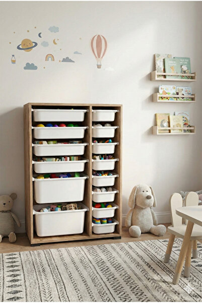 decosense 14 Çekmeceli Çok Amaçlı Oyuncak Dolabı ve Saklama Ünitesi – Çocuk O...