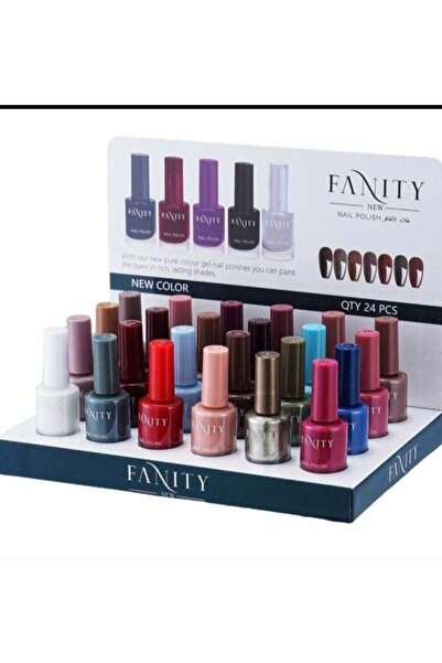 fanity مجموعة طلاء أظافر فانيتي مع 24 قطعة متعددة الألوان