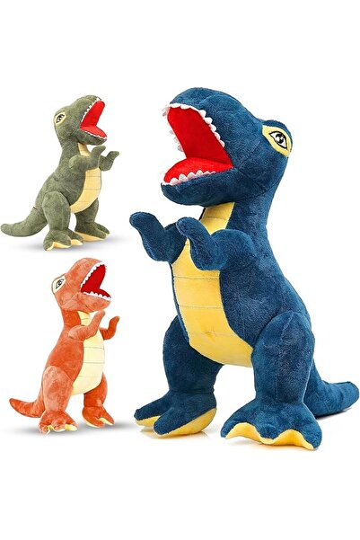 The Bros لعبة ديناصور قطيفة - وسادة على شكل حيوان محشو على شكل تي ريكس بطول 4...