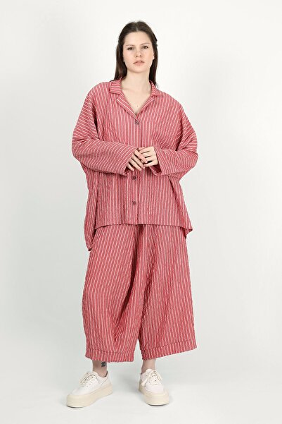 DES CONCEPT Kadın Çizgili Oversize Gömlek