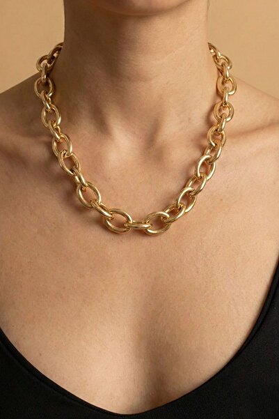 Pemila Design Gold Renk Choker Zincir Kolye – Minimal ve Şık Tasarım