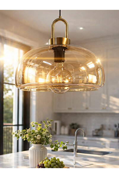 NOONLUX DESIGN&LIGHTING Sol Tekli Lüx Avize Tekli Sarkıt Ada Mutfak Tasarım M...