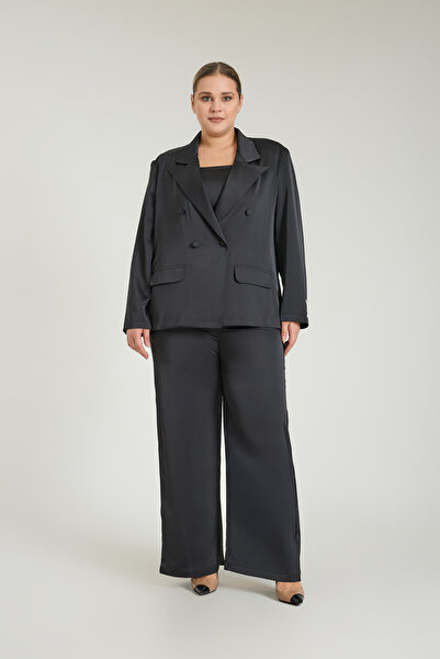 Zeyn KADIN SATEN ÜÇLÜ TAKIM GENİŞ PAÇA RAHAT KESİM OVERSIZE ŞIK GİYİM