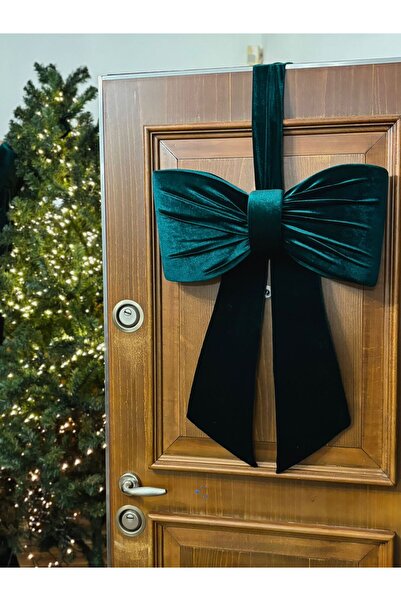 Insolito Custom Fundă decorativă dublă pentru ușă, din catifea premium – interior & exterior, verde