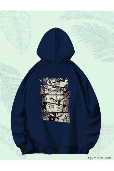 CLASSY.MODA Φούτερ μόδας του δρόμου Unisex oversized με κουκούλα σε στυλ Anim...