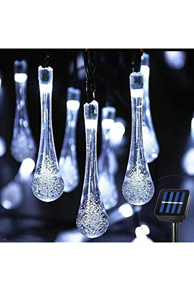 The Bros أضواء سلسلة على شكل قطرات ماء تعمل بالطاقة الشمسية، 50 مصباح LED، 7 ...