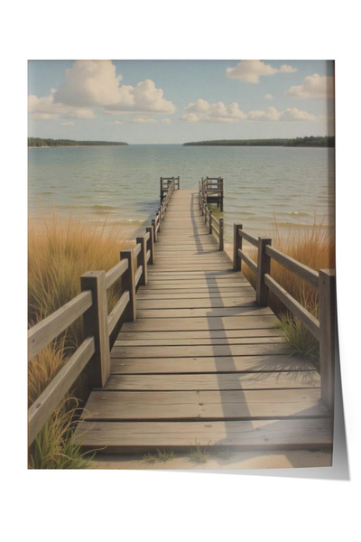 Zestia Poster Molo liniștit și mare liniștită – Decor pentru living în tonuri...