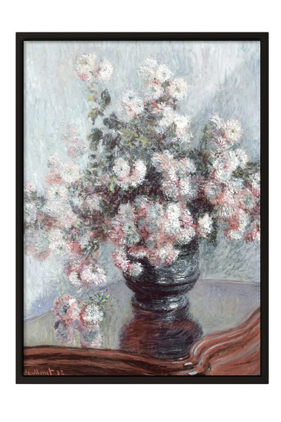 Zestia Tablou de perete înrămat negru cu flori în vază – Decor delicat pentru...