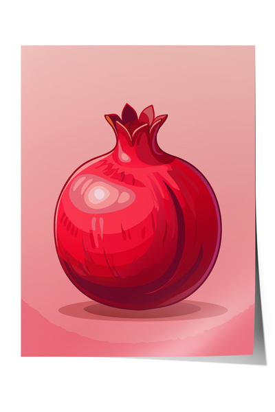 Zestia Αφίσα με εικονογράφηση ρόδι – Διακόσμηση σαλονιού σε κόκκινες αποχρώσεις