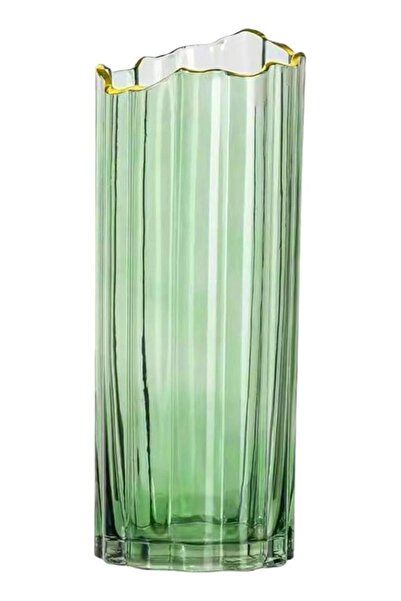 The Bros Tall Glass Vase for Flower Green Vase Heavy Large Cylinder Vase Home...