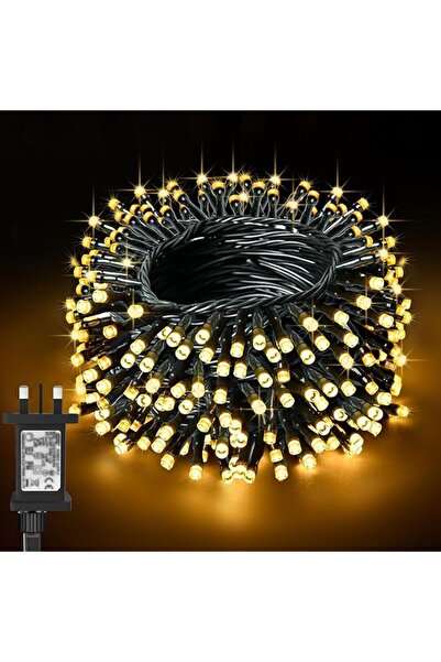 The Bros سلسلة أضواء عيد الميلاد بطول 25 مترًا و250 مصباح LED أبيض دافئ، للاس...